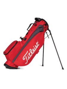 Titleist golftas Players 4 Stand Bag rood-grijs
