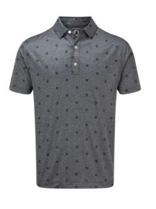 FootJoy heren golfpolo Smith Pique FJ Tonal Print navy