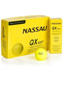 Nassau golfballen QX Soft geel