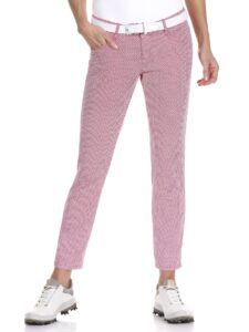 Alberto dames golfpantalon Mona 7/8 WR Print rood-wit