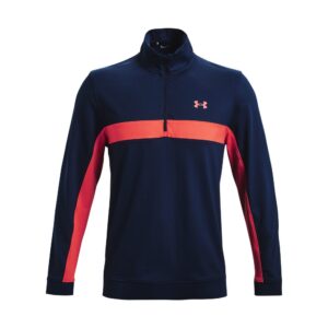 Under Armour heren golf Storm midlayer korte rits blauw-oranje (rush red)