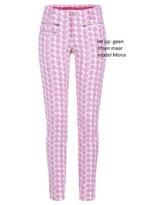 Alberto dames golfpantalon Mona WR Dots wit-roze