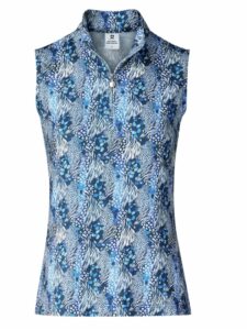 Daily Sports dames golfpolo Felice sleeveless print blauw