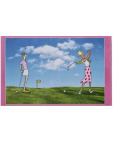 Golf Wenskaart 'Pink' door Cézanne