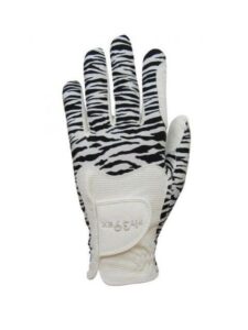 Fit39ex unisex golfhandschoen wit-zwart zebrapatroon