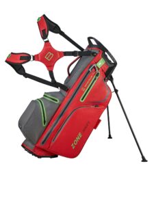 Bennington golftas Zone 14 DB Stand Bag Waterproof grijs-rood